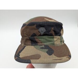 US Army Woodland Camo Patrol Cap Specialist Rank Insignia Ripstop Military Hat